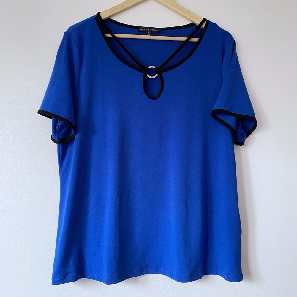 Adrienne Vittadini Strappy Ring Cobalt Blue Top